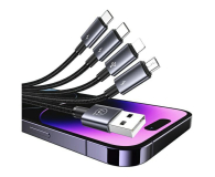 USAMS Kabel 4w1 2xUSB-C/Lightning/MicroUSB 15W 1,2m Aluminum - 1569021 - zdjęcie 3